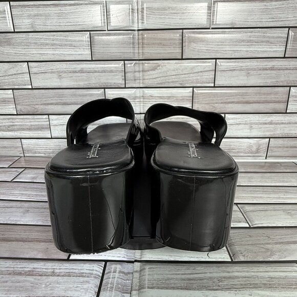 Jeffrey Campbell Black Shiny Bubblegum Mule Sandal Shoe Size 6-NEW - Picture 5 of 9